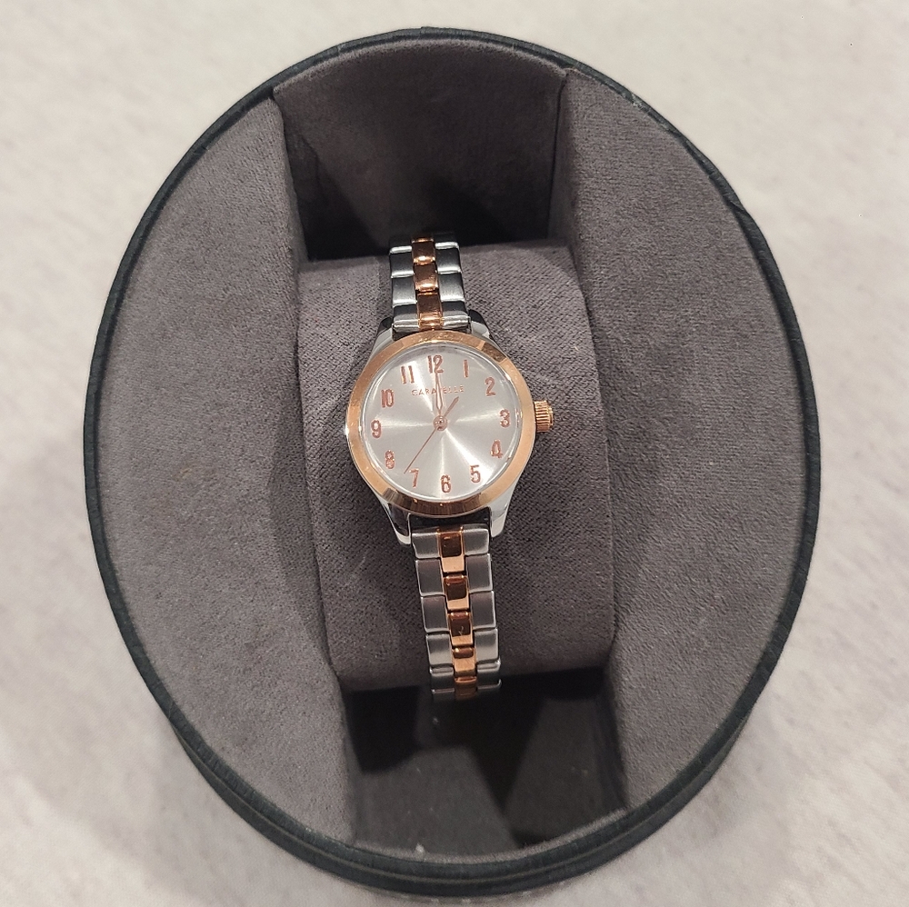 NWT Caravelle Women's Two Tone Quartz Watch Designed By Bulova - Picture 4 of 14